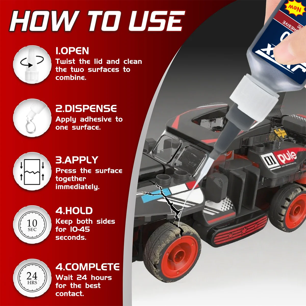 JXVX 480 غراء لاصق أسود، لاصق سائل فوري أسود فائق القوة، لاصق سائل أسود عالي القوة للمعادن والبلاستيك والمطاط وإصلاح الإطارات، لاصق خاص باللون الأسود #6