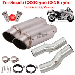 Slip On For Suzuki Hayabusa GSXR1300 GSXR 1300 2021 - 2023 Motorcycle Exhaust Escape Modify Double Middle Link Pipe Muffler Moto