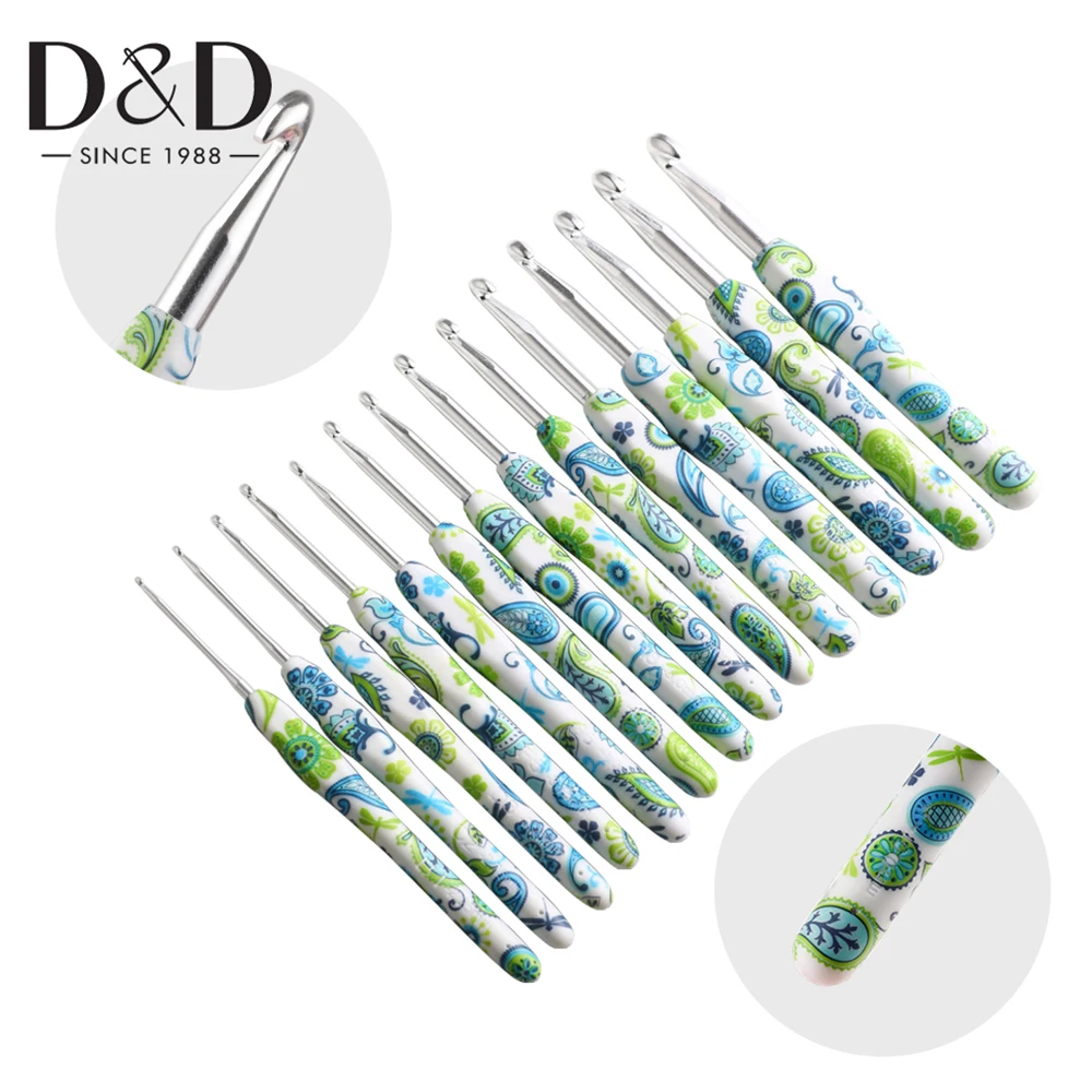 1Pcs Cashew Flower Crochet Hooks Knitting Needles Set Aluminum Crochet Hook Ergonomic Grip Beginners Sewing Accessories