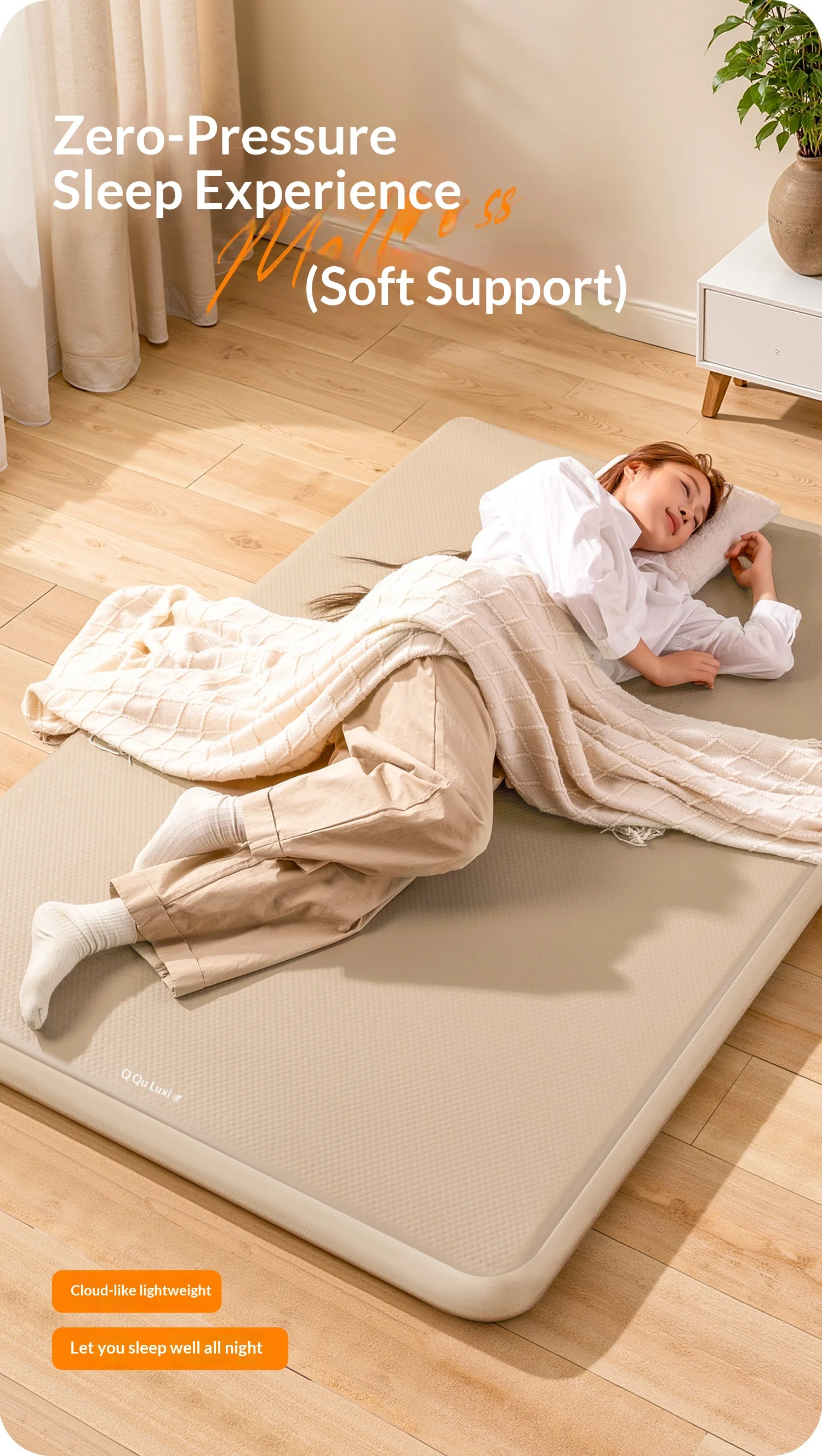 Lohascamping Air Mattress Compact Folding Sleeping Bed Camping Tent Mat 1-2 Person Inflatable Mat 10cm Thicken Sleeping Mat