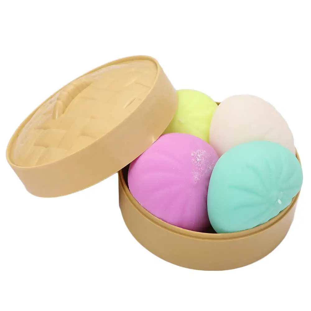 Prank Soft Cute Mini Dumplings Squishy Food Shape With Steamer Squishy Crystal Bun Squeezable Pinch Fidget Sensory