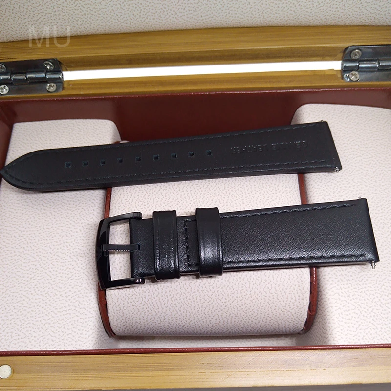 Para armani pulseira de couro genuíno compatível com ar1732/1733/1730 cinta para masculino couro de vaca preto watbands 20mm 22mm