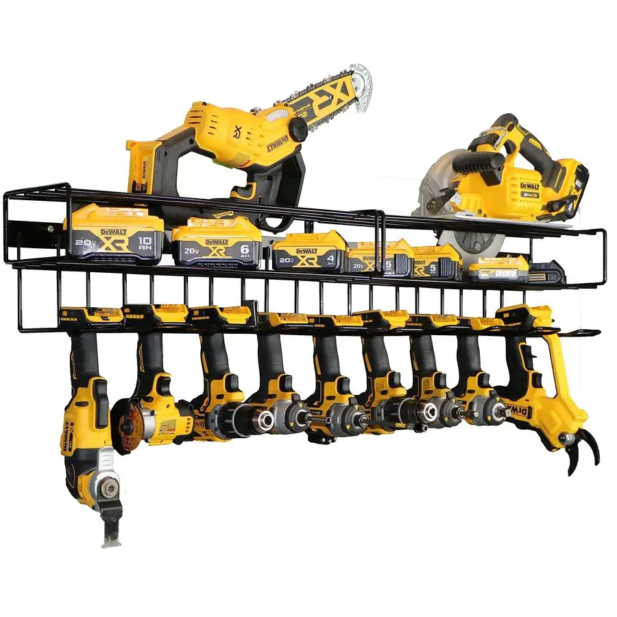 

Heavy Duty Floating Tool Shelf amp Organizer 2 Pk Wall Mounted Garage Storage Rack for Handheld amp Power ToolsUSA Made, 100 Wei