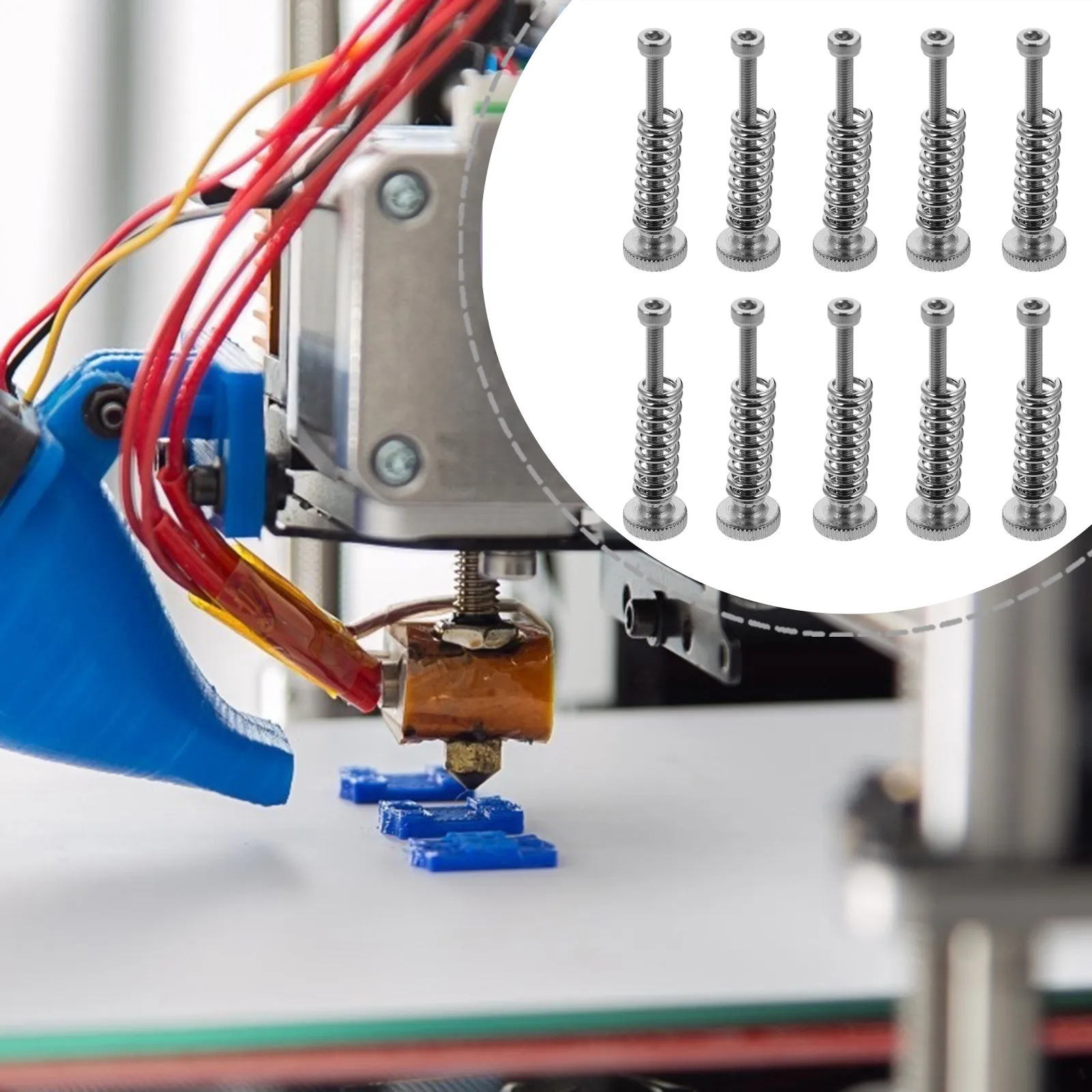 

10Pcs Hot Bed Hand Twists Nut for 3D Printer Leveling Spring Component Upgraded Size Makes Bed Calibration Faster and Simpler