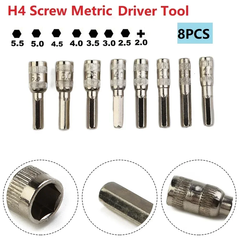 

Nice Portable Pratical High Quality Hand Tools Home Socket Hex Socket Hex Nut Silver Tone 8pcs/Set Driver Tool