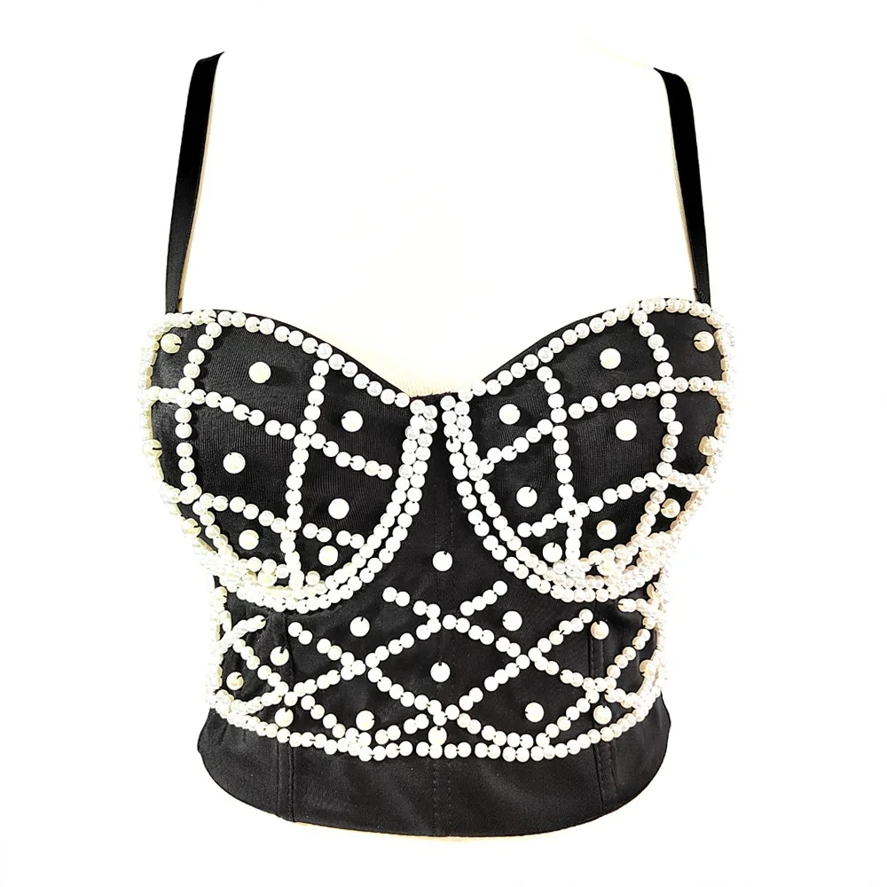 Sexy Stage Show Corset Party Club Sequin Rhinestone Fashion Tank Tops Women Clothing Y2k Clothes Streetwear Casual Vintage