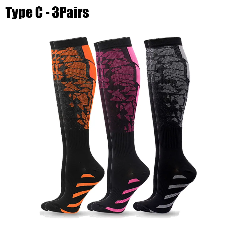 1/3/6 paar Sport Compressiekousen Verpleging Dames en Heren Kousen Verpleging Wandelen Reizen Vliegsokken Hardlopen Fitness Sokken
