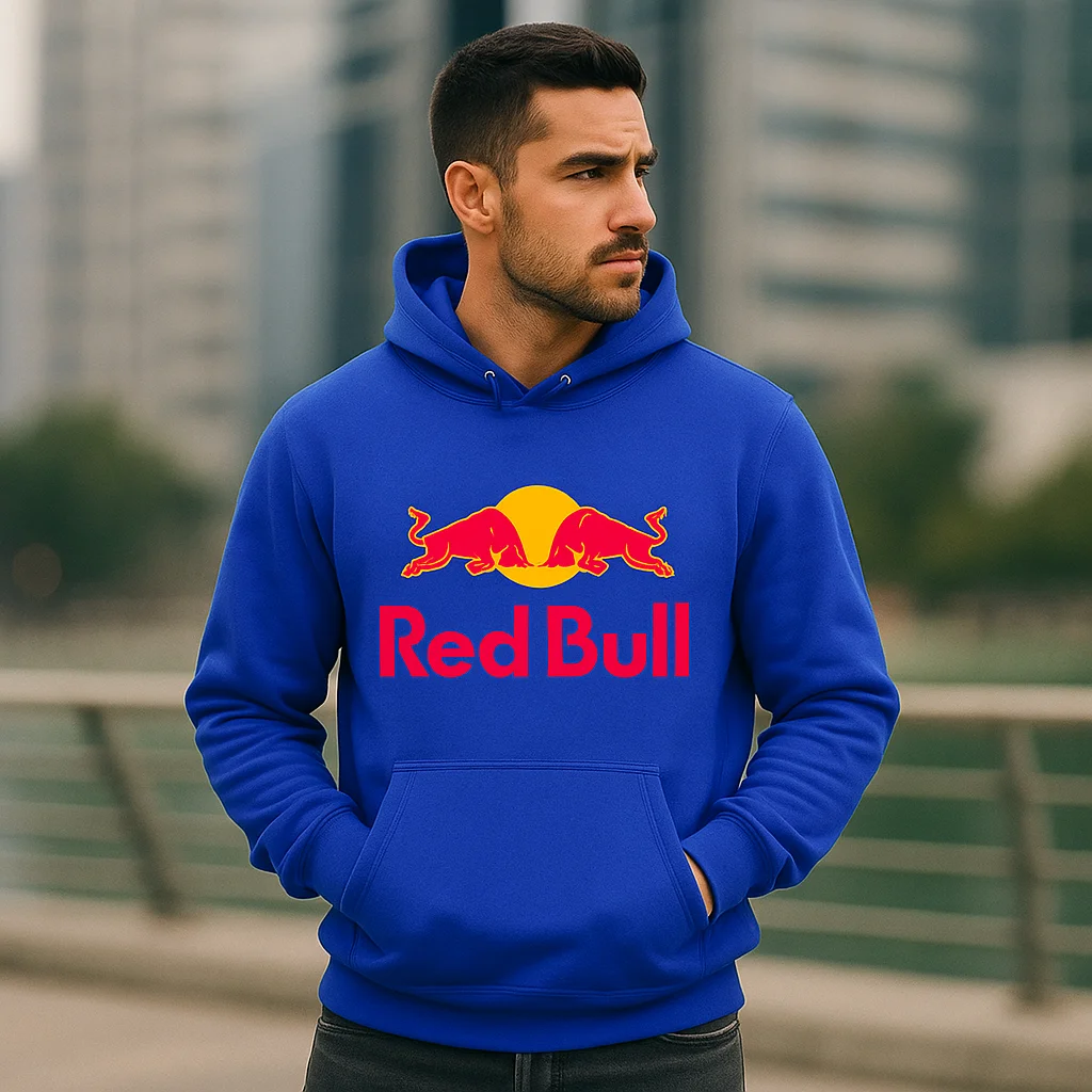 Camisa deportiva con capucha Red Bull 2025 estampada de nuevo diseño, estilo jersey de moda para hombres con adecuado para actividades al aire libre