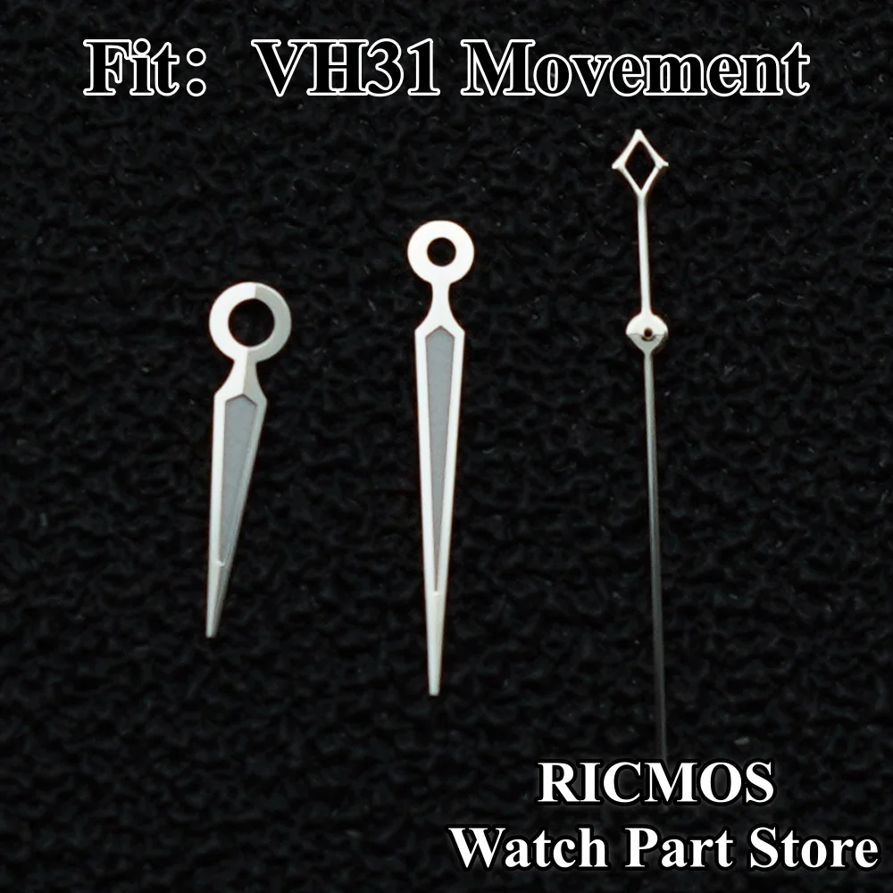 Silver Gun Blue Watch Hands for VH31 Movement Watch Accessories Compatible with Various Watch Models