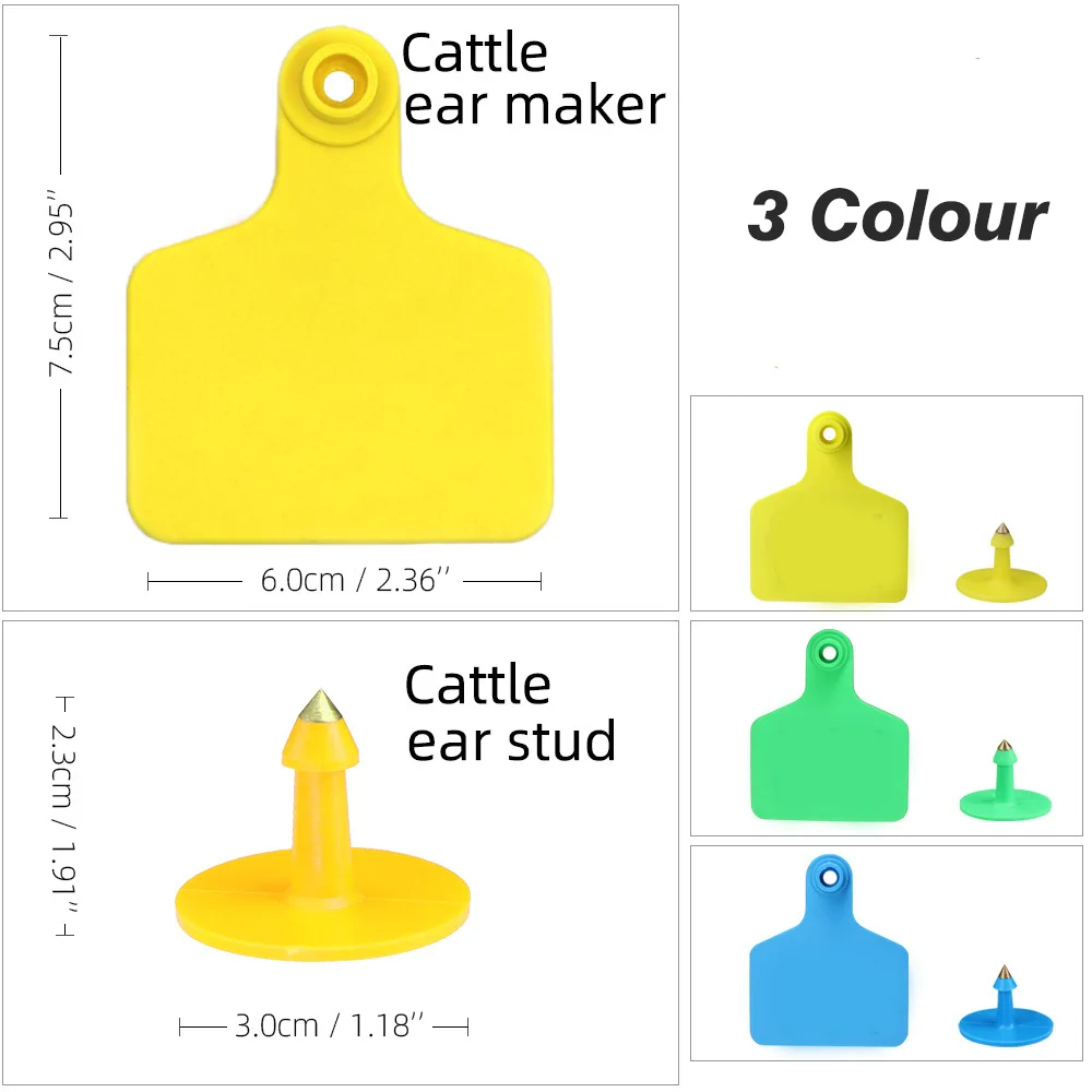 

8000Pcs Yellow Green Blue No Figure Cattle Sheep Tags and 30 Ear Tag Pliers Sent to Namibia