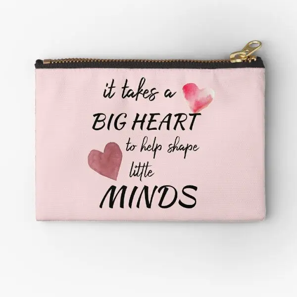 Takes A Big Heart To Help Shape Little M  Zipper Pouches Socks Underwear Money Packaging Key Cosmetic Bag Women Coin Panties Men