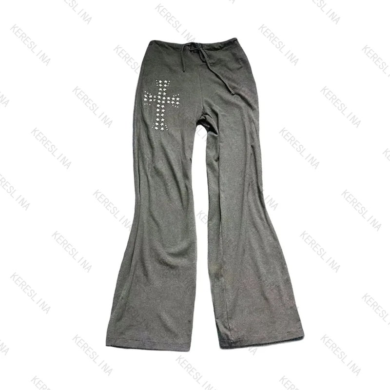 Y2k Gothic punk vintage style comfortable versatile casual pants European American Retro style High street classic popular pants