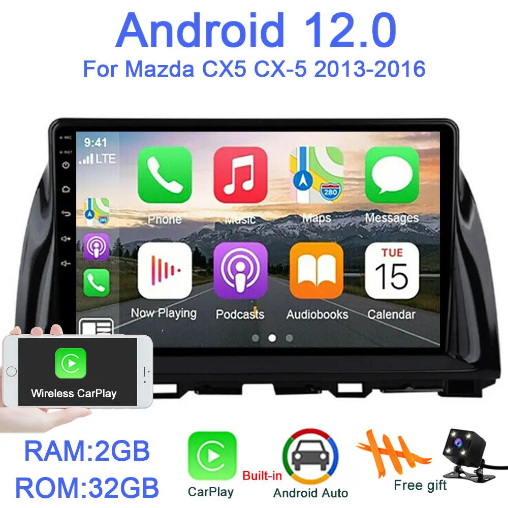 9 inch Auto GPS Navigator Car Stereo Radio Car-play GPS Wifi Compatible for Mazda CX5 CX-5 2013-2016 Android 13