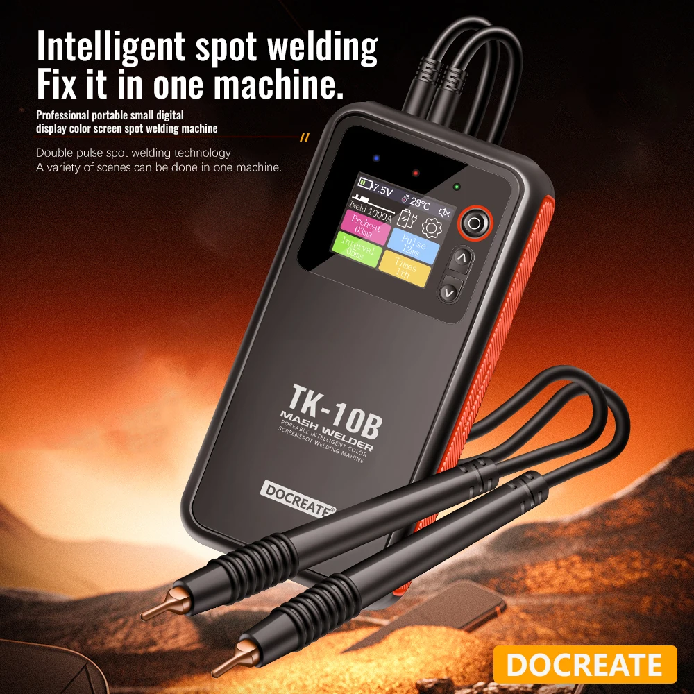 Portable Professional Handheld Intelligent 1.8" Color Screen Spot Welding DIY Mini Welding Machine for 0.1-0.25mm Nickel Plate