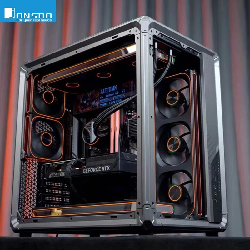 JONSBO X400 Sea View Room Desktop Chassis Esports Framework ATX Case Support Back Plug/360 Water Cooling/13 Fan Positions