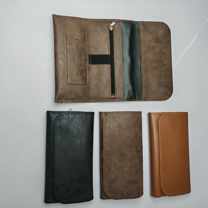 Compact Imitation Leather Tobacco Bag Magnetic Button Portable Storage Home Travel Minimalist Design Smoking Lovers