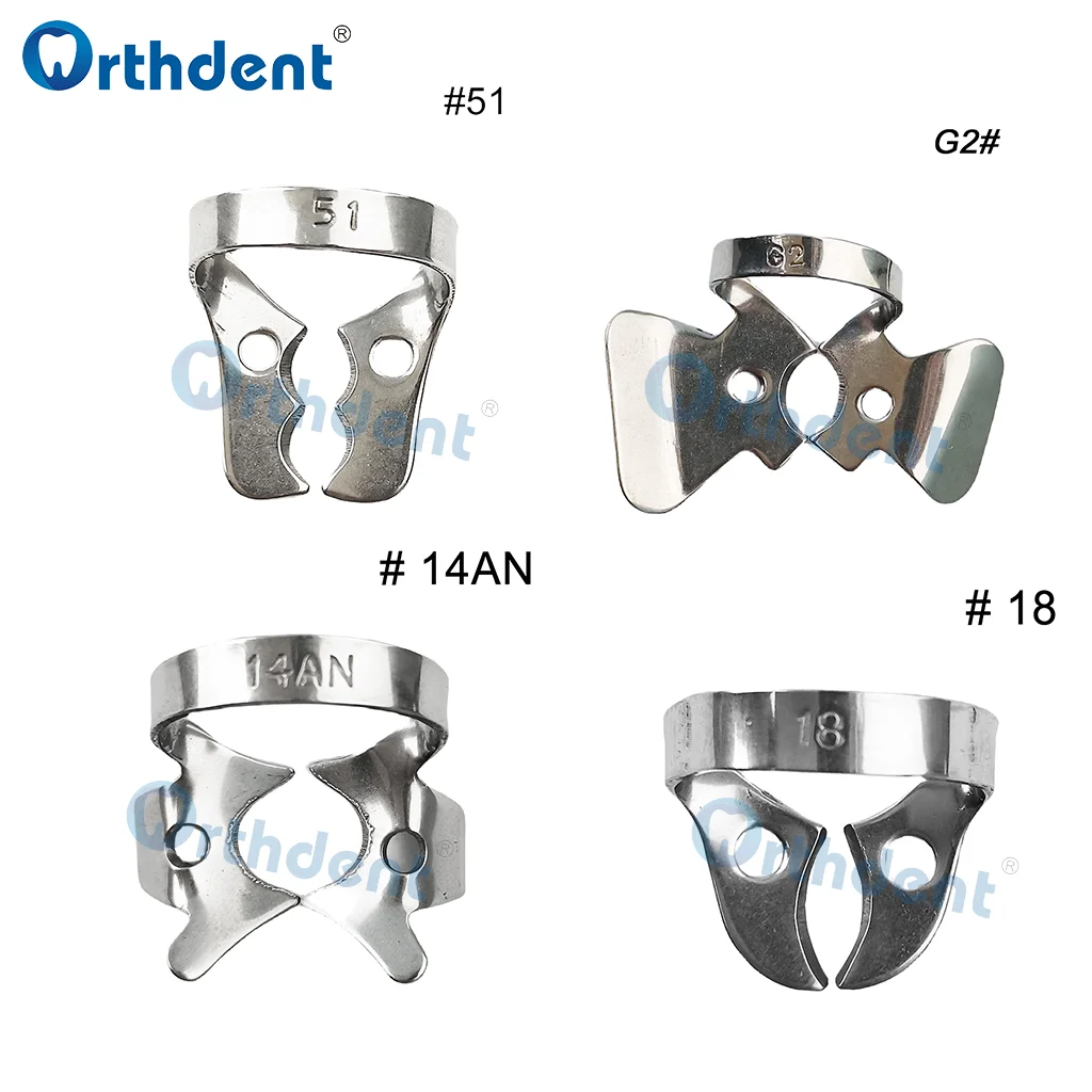 مشابك سدود مطاطية للأسنان من الفولاذ المقاوم للصدأ ، مشابك حاجز تصليح اللبية ، حاملات إطار ، أسنان المولي ، أدوات طب الأسنان ، 20 حجمًا