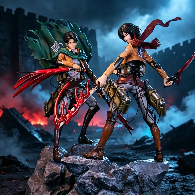attack-on-titan-gk-levi-ackerman-mikasa-ackerman-version-endommagee-par-la-bataille-statue-anime-figurine-de-collection-modele-jouet-de-loisir-decoration-de-bureau