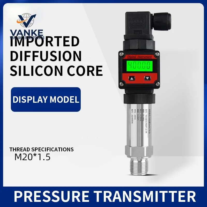 Digital Pressure Transmitter 4-20mA/0-10V/RS485 Output Signal Digital Pressure Sensor M20*1.5 Thread 10ms Fast Response