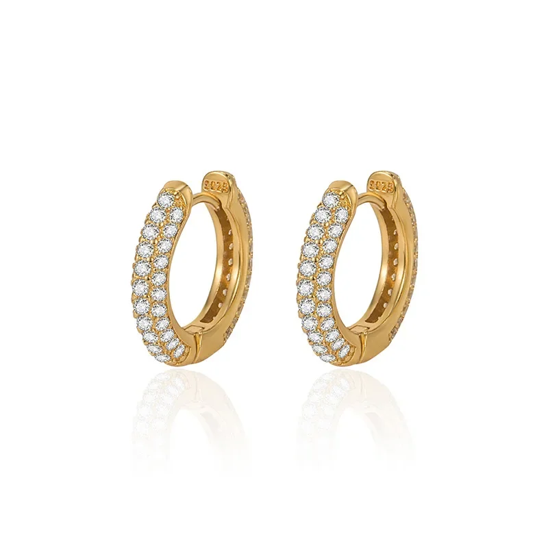 Real 18 Yellow Gold 1 Carats Diamond Earring Females Fine Aros Mujer Oreja 18K Gold Orecchini Gemstone Stud Earrings for Women