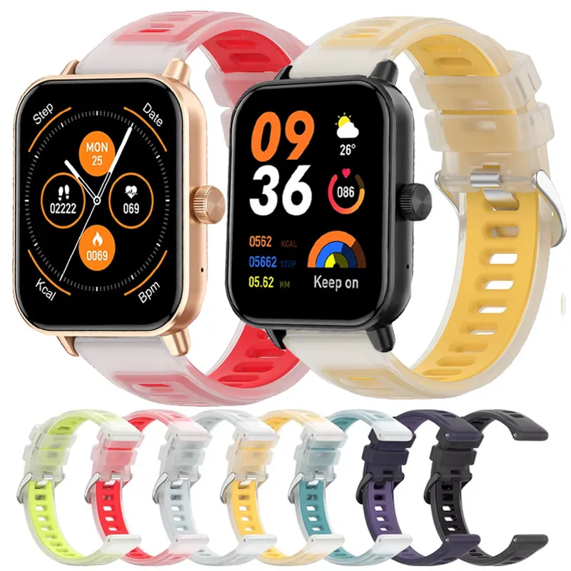 Silicone 22mm 20mm Jelly Colors Strap For COLMI i28 Ultra Sport Band For COLMI P81 P71 C8 Max P86 P73 V73 P28 Plus C81 Wristban