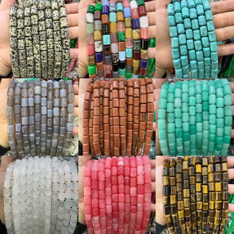 1-ストランド-10x14mm-天然ルースチューブストーンビーズ円筒形クリスタルビーズジュエリー-diy-ブレスレットアクセサリー