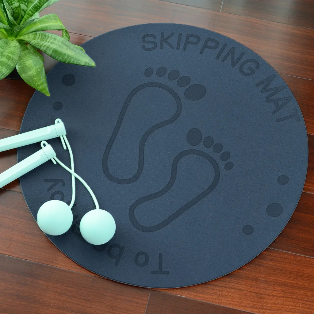 Circular skipping rope mat, professional soundproof mat, indoor folding floor mat, dirt resistant, anti slip, shock-absorbing,