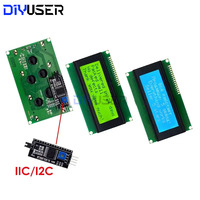 DIYUSER LCD2004+I2C LCD2004 20x4 2004A Blue Green Screen Character LCD IIC Serial Interface Adapter Module for Arduino