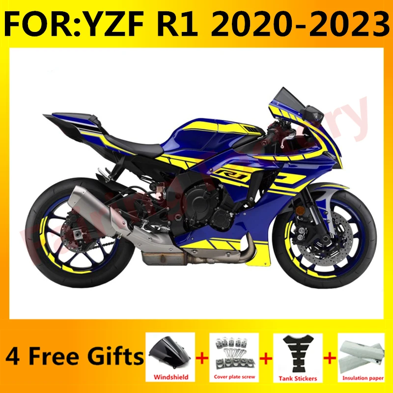 

NEW ABS Motorcycle Injection full Fairing Kit fit For YZF R1 YFZ-R1 R1M 2020 2021 2022 2023 Bodywork Fairings kits blue yellow