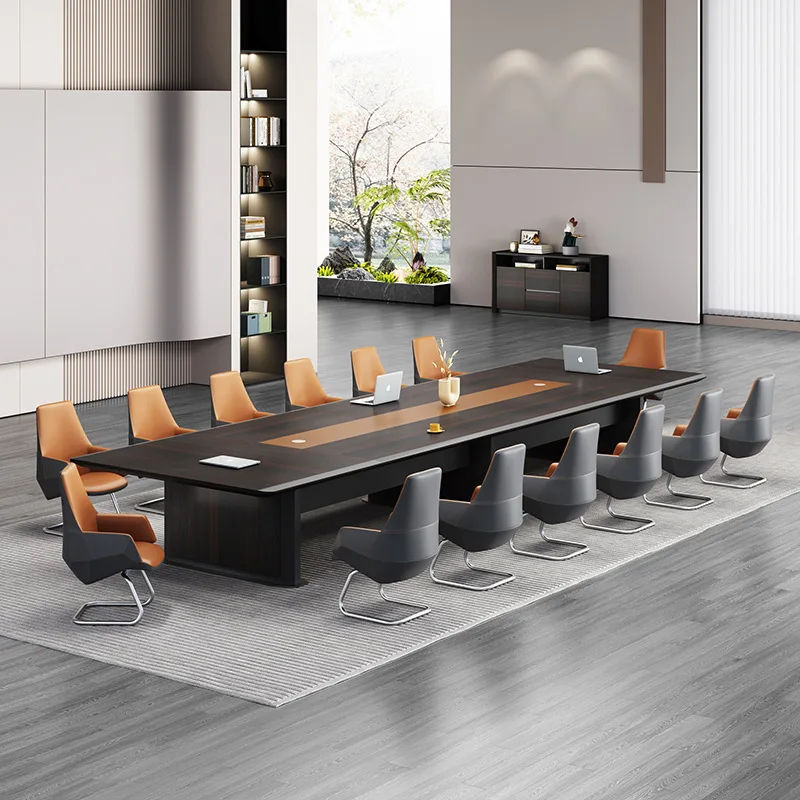

Conference Long Table Modern Large Conference Room High-end Light Luxury Negotiation Table Fashion Creative Office Strip Table