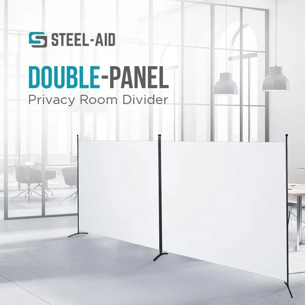 Steel-AID Triple-Panel Privacy Room Divider – Folding Partition Privacy Screen for Office, Classroom, Dorm Room, Kids Room, Stud