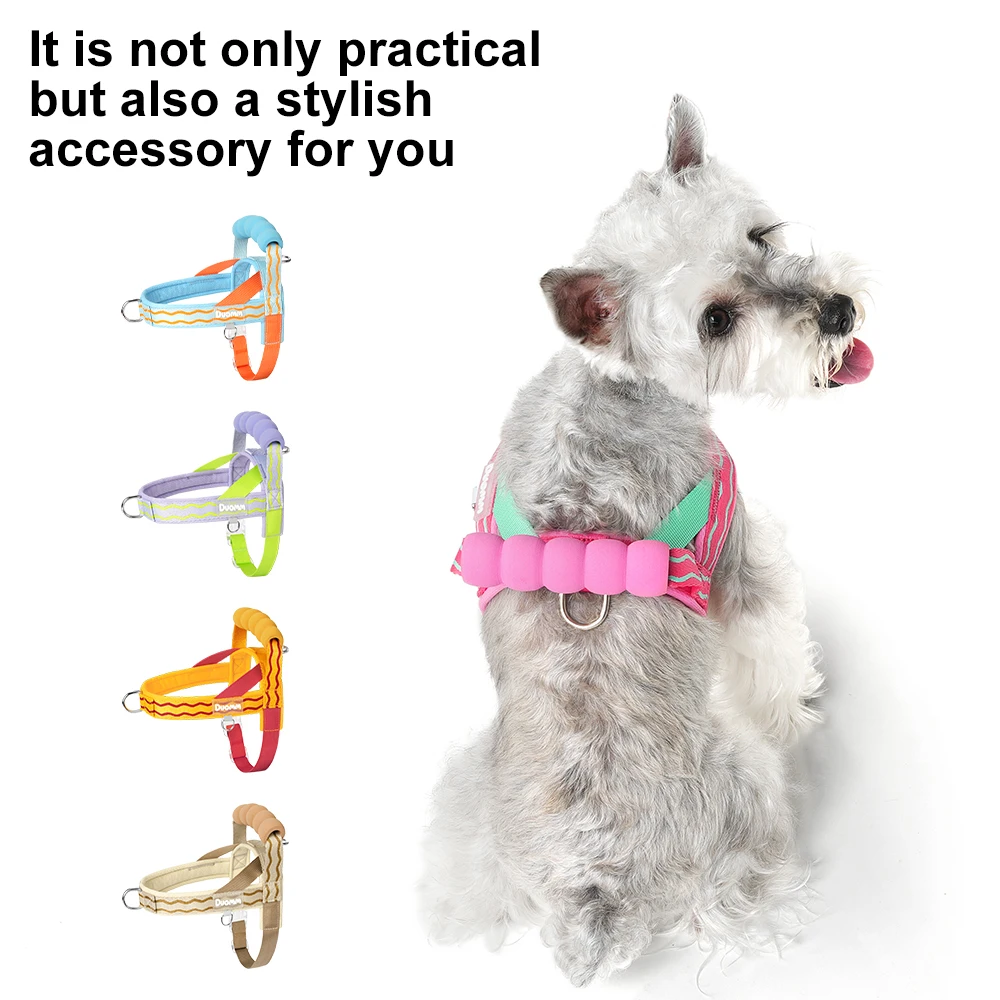 Saddle Dog Harness Soft Padded Foam Handle Liftable Outdoor Walking Puppy Breathable No Choke Small Medium Dog Pet Vest Harness_voghion.com