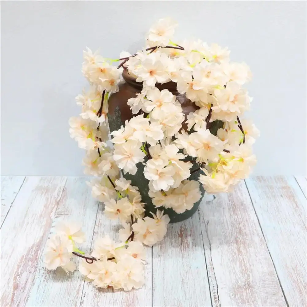 

Artificial Cherry Blossom for Decoration, Hanging Vine, Silk Flowers, Fake Flowers, Wedding, Home, 2 PCs/Lot, 2.4m Long