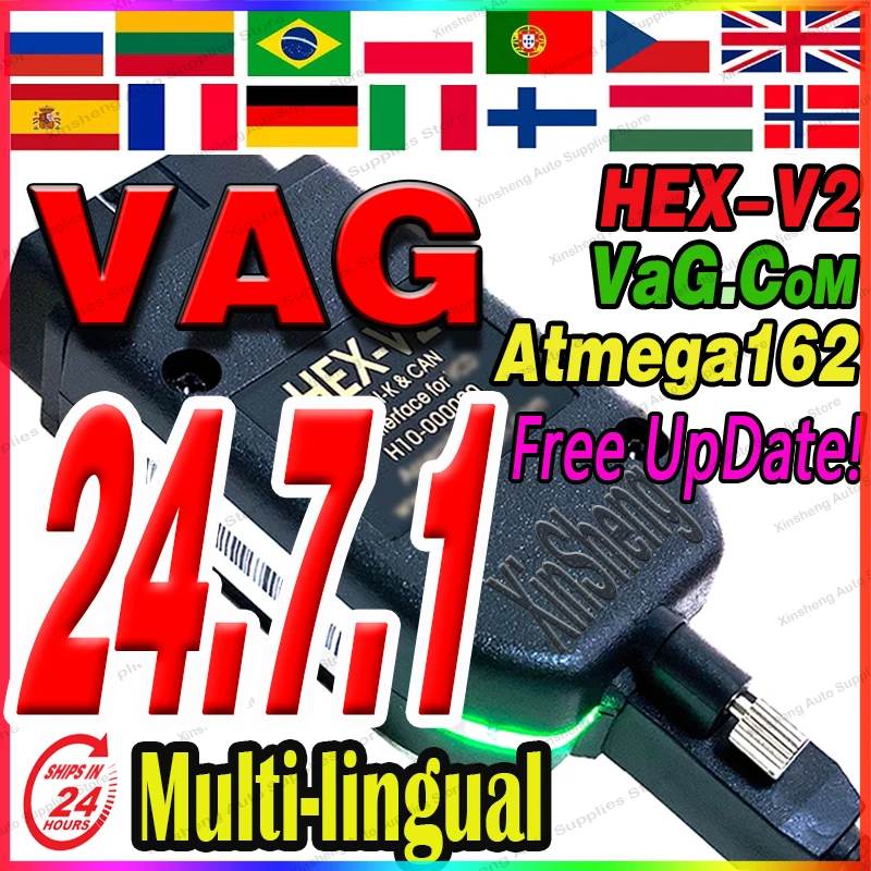 2024 Newest VCD'S V24.7 VAG'C0M V23.11  VAG C0m Popular Francais Hex Atmega162 V2 FOR V-W AU-DI Sko-da Se-at Vag FRM ITT Español