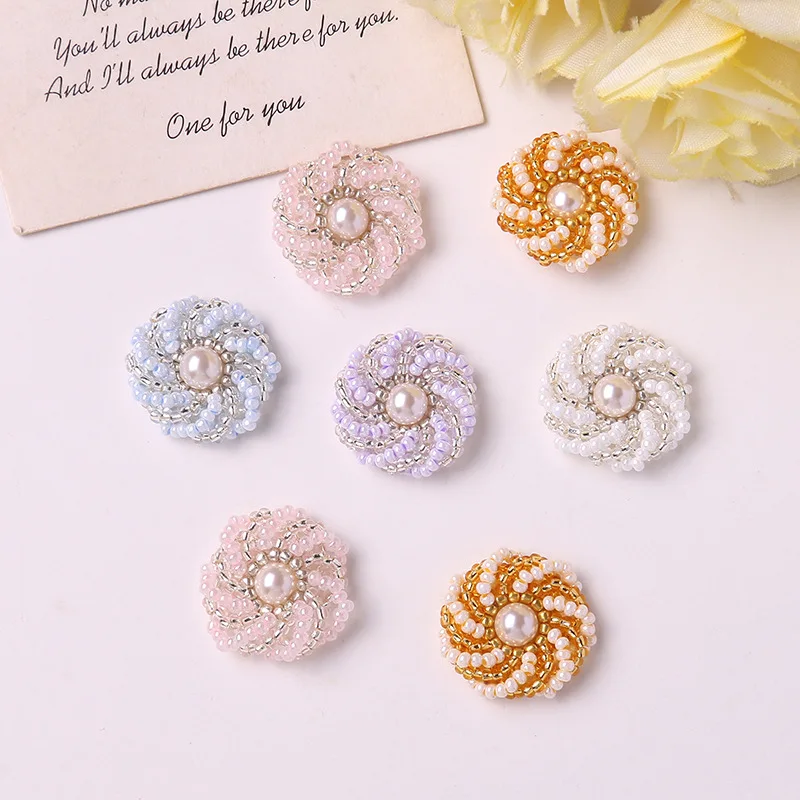 Shoe Charms 1 Piece Handwoven Pearl Beaded Rose Flower Sweet Versatile Decor for Clear Clog Sandals Korean Style