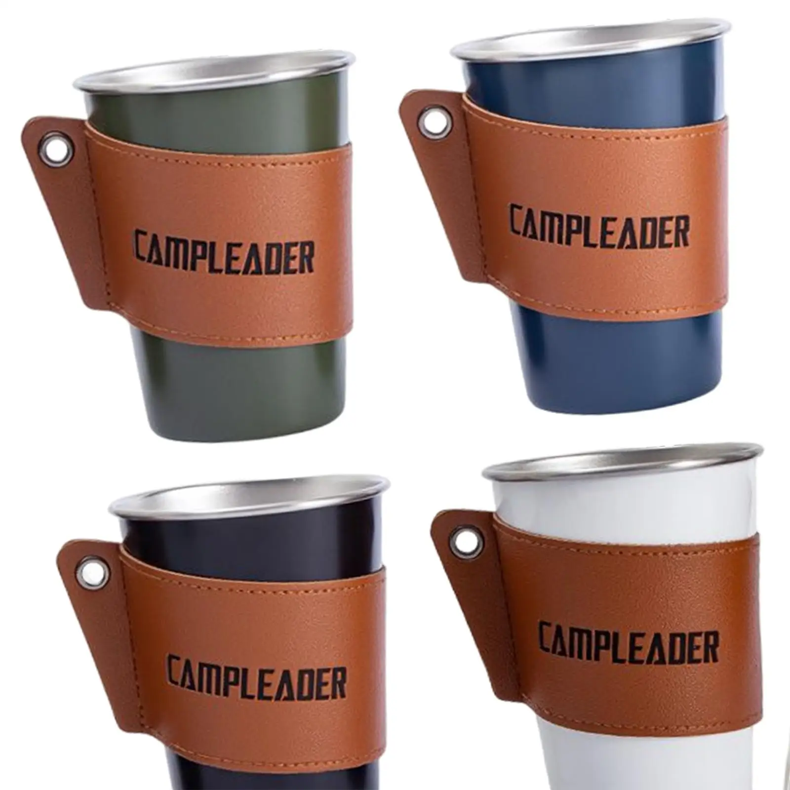 4 Pieces Stainless Steel Cups Camping Cup, 350ml Pint Cups Drinking Glasses, for Home Backpacking
