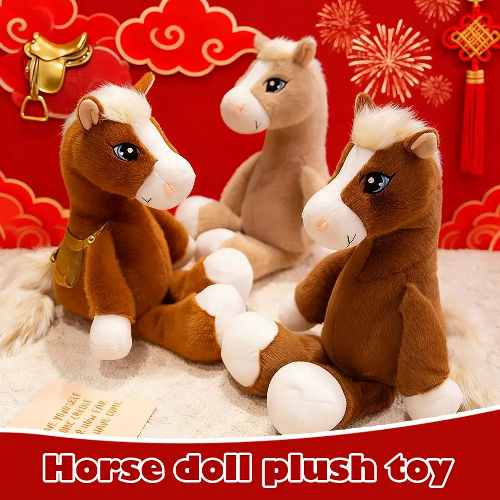 Giocattolo di peluche cavallo occhi grandi Simpatico catton farcito animale pony bambola di peluche regalo di capodanno regalo di compleanno per bambini