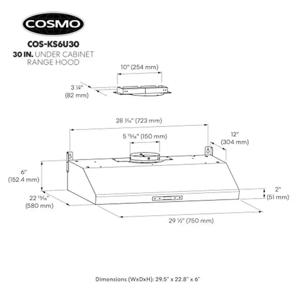 Вытяжка под шкафом, цифровое сенсорное управление, 3-скоростной вентилятор, светодиодные фонари, постоянные фильтры, современный дизайн, 30 дюймов, можно мыть в посудомоечной машине