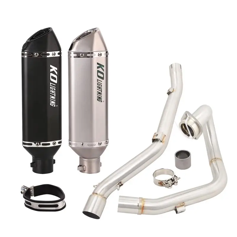 For Suzuki DRZ400 S \ SM \ E 2000-2022 Motorcycle Exhaust System Front Mid Link Pipe Muffler Escape Connect Tube Stainless Steel