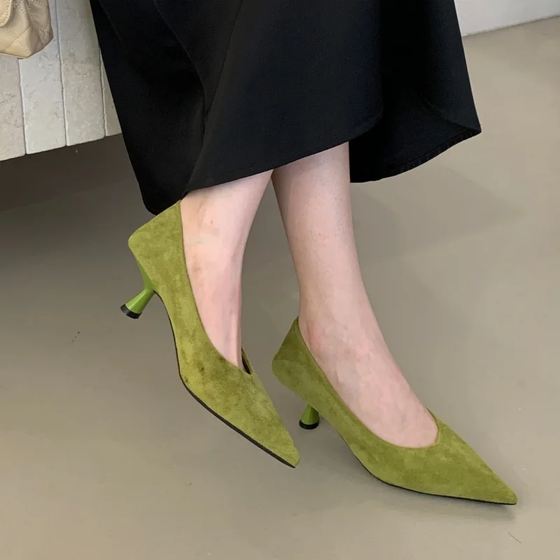 Bailamos Autumn Pointed Toe Women Sandals Sexy Shallow Slip On Pumps Shoes Fashion Thin High Heel Ladies Elegant Dress Shoes view 2