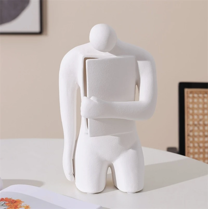 Imagem -02 - Porcelana Personagem Emoção Estátua Cerâmica Abstrata Escultura Home Art Decor Corpo Humano Ornamento Artesanato Moderno