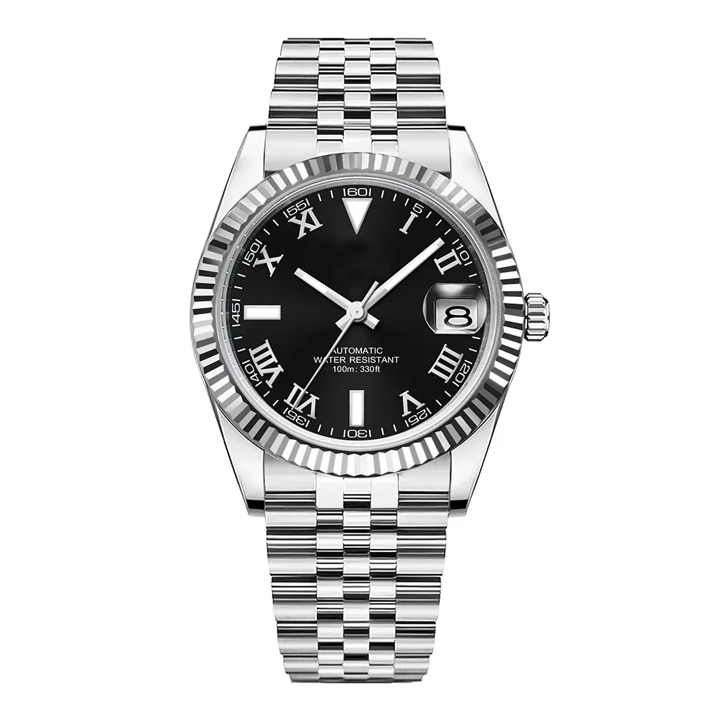 2025 أفضل ساعات أوتوماتيكية للرجال ساعات المعصم الميكانيكية الأعمال الياقوت مقاوم للماء الفولاذ المقاوم للصدأ الاتصال الهاتفي الأسود الأزرق