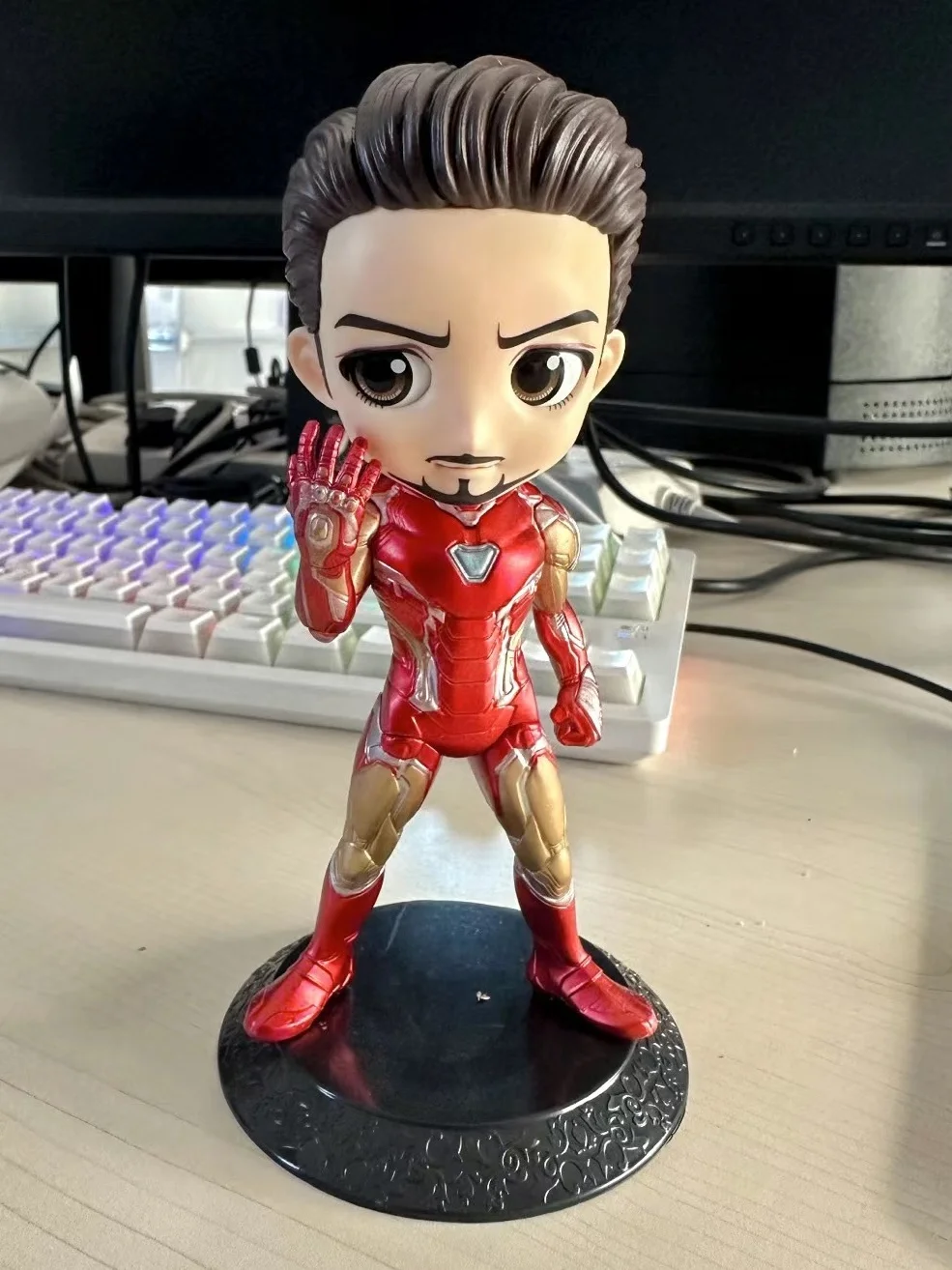 Original bandai qposket marvel homem de ferro anime figura brinquedos saotome figura de ação para crianças presente modelo colecionável brinquedos presentes