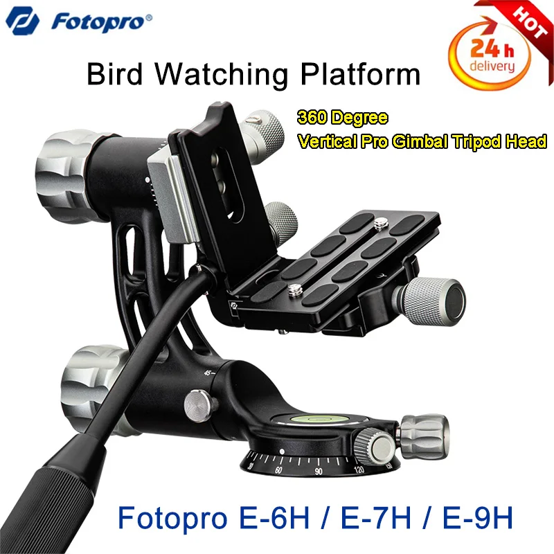 

Fotopro 360 Degree Panoramic Gimbal Tripod Ball Head 1/4 Inch Screw with Quick Release Plate for Camera E-6H/7H/9H