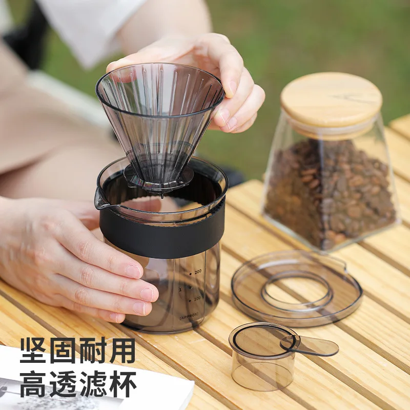 Hand Brewed Three-in-one Coffee Pot with Graduated Food Grade Thickened Material Coffee Cup