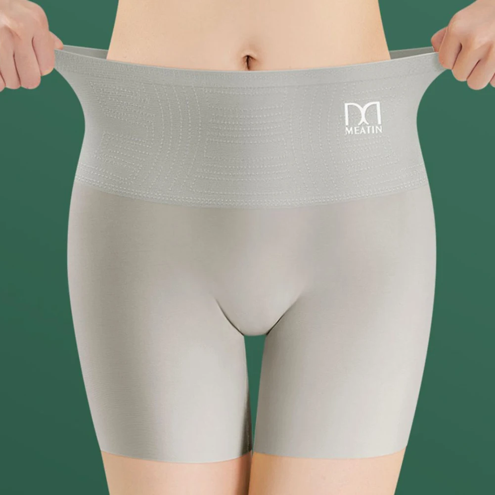 

Womens Ice Silk Three In One High Waist Hip Lifting Breathable Safety Pants Omen's Panties Four Corner Panties Flat Panties Comf