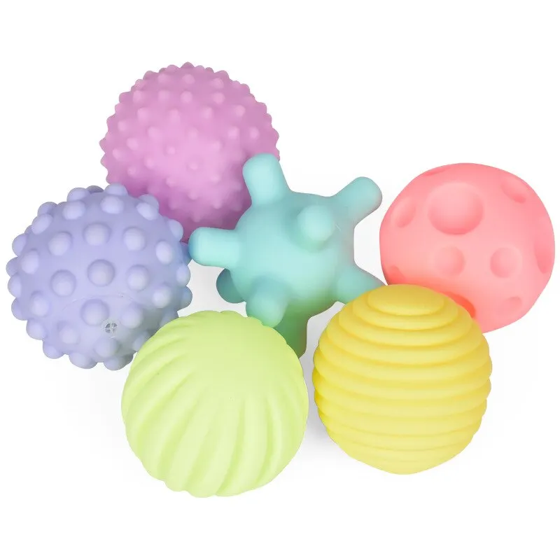 4PCS Set Soft Rubber Multi-Texture Baby Grab Ball Toy Exercise Grasp Ability Hand Grab Ball