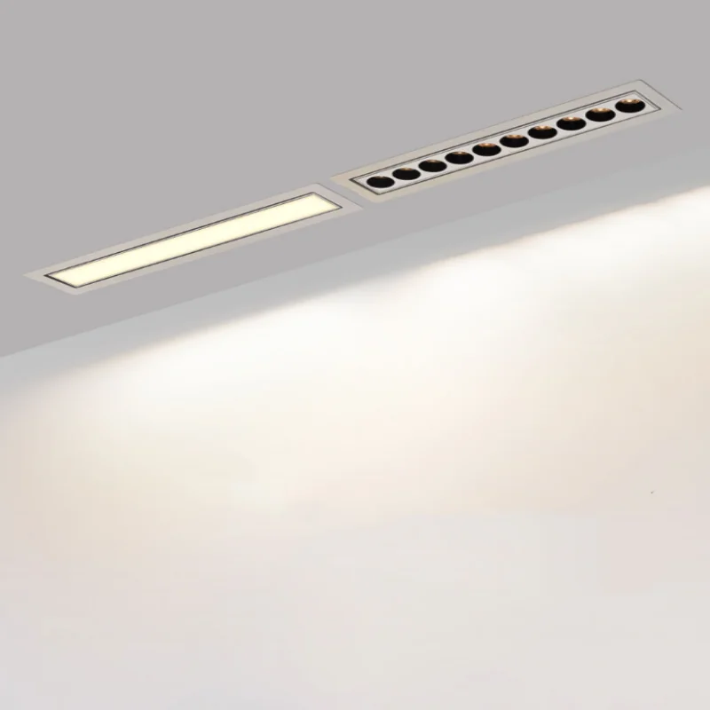 Adjustable Angle embedded linear strip spotlights led grille lights None main light anti-glare glare flooding downlight