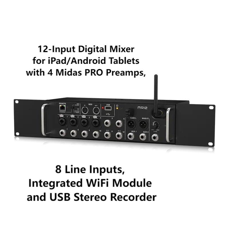 2026  MR12 for Karaoke Small Digital Mixer Application Audio Mixer Supplier