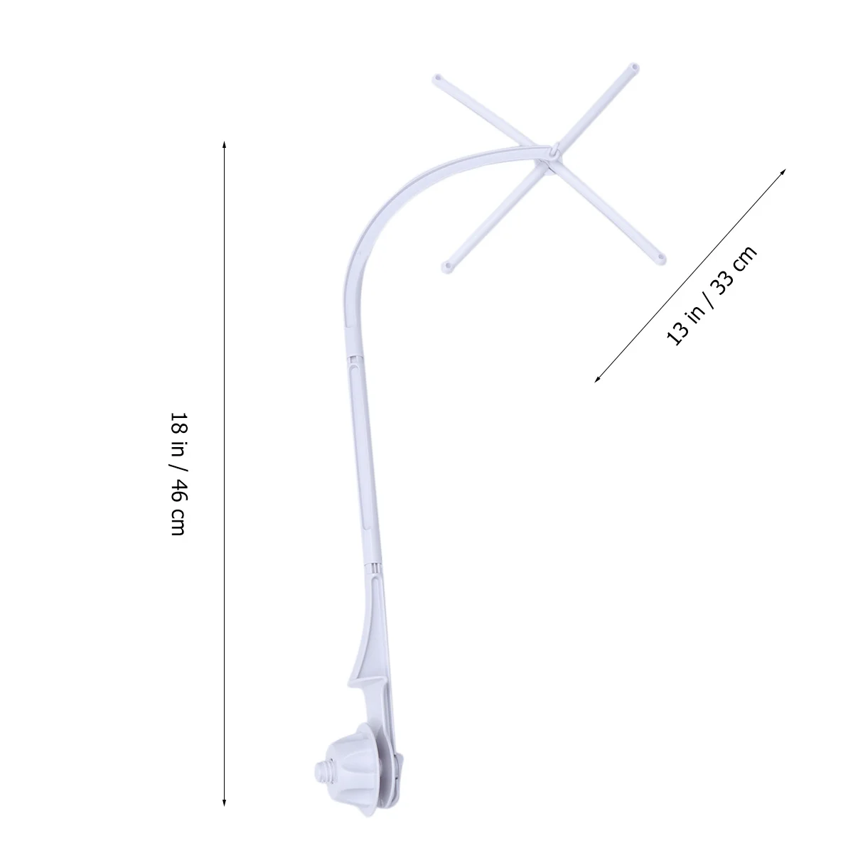 Suporte de braço para berço de bebê, 66cm, substituição branca, durável, rotação de 360 graus, suporte para berço infantil, suprimentos para berço de bebê